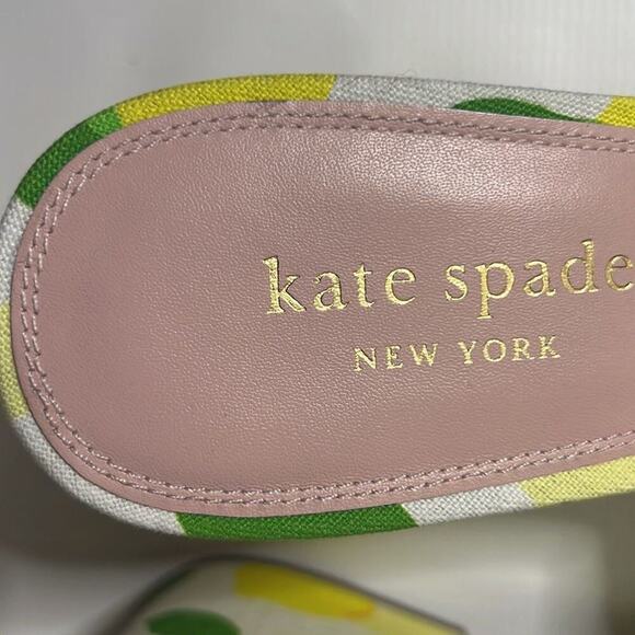 KATE SPADE NEWYORK IBIZA CANVAS LEMON PLATFORM SLIDE‎ SIZE 10 1/2 B - Picture 4 of 6